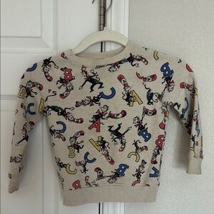 Dr. Seuss Cream and Red Cartoon Sweatshirt